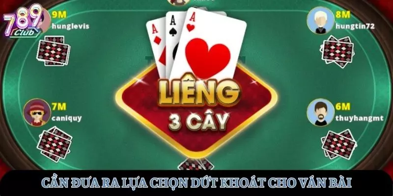 Cần đưa ra những lựa chọn dứt khoát cho mỗi ván bài